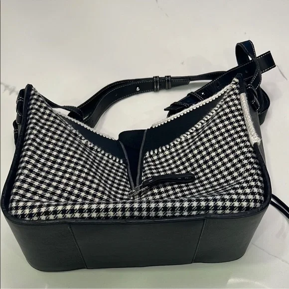 Loewe Hammock Tweed Black/White Small Tote Bag with Classic Checkered Pattern - Picture 9 of 16